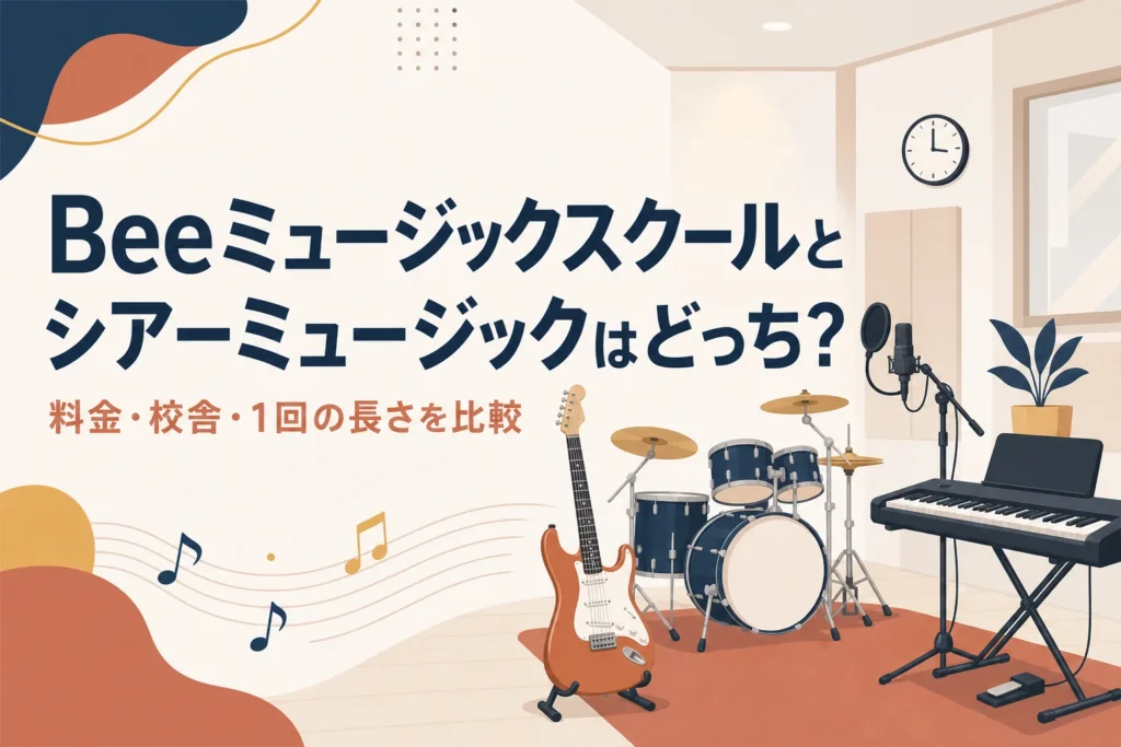 Beeミュージックスクールとシアーミュージックの比較記事のアイキャッチ