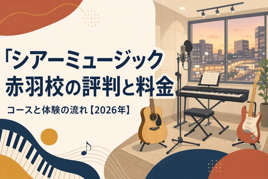 シアーミュージック赤羽校の評判と料金を解説する記事のアイキャッチ