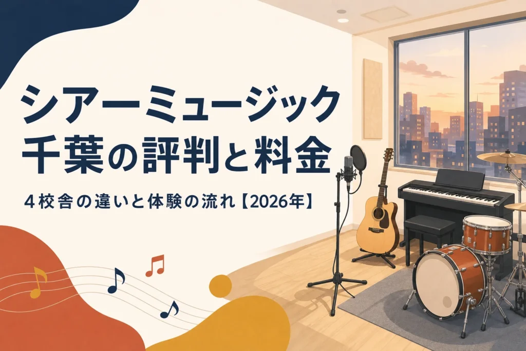 シアーミュージック千葉県内の校舎の評判と料金を解説する記事のアイキャッチ