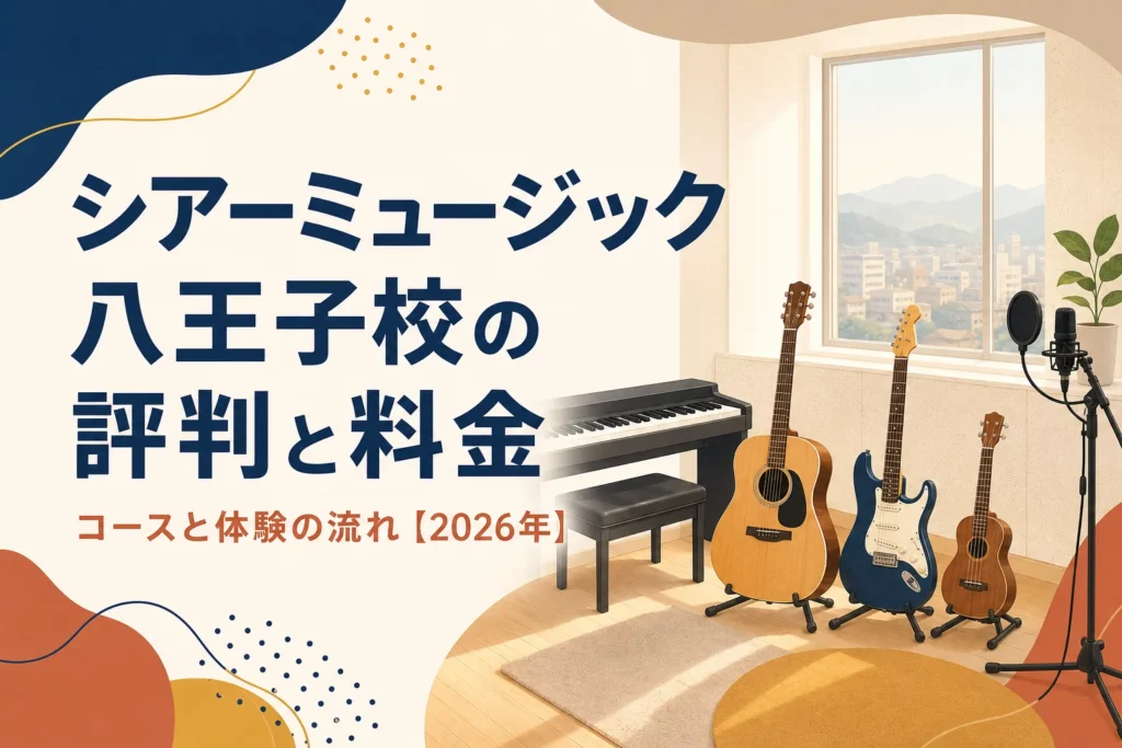 シアーミュージック八王子校の評判と料金を解説する記事のアイキャッチ