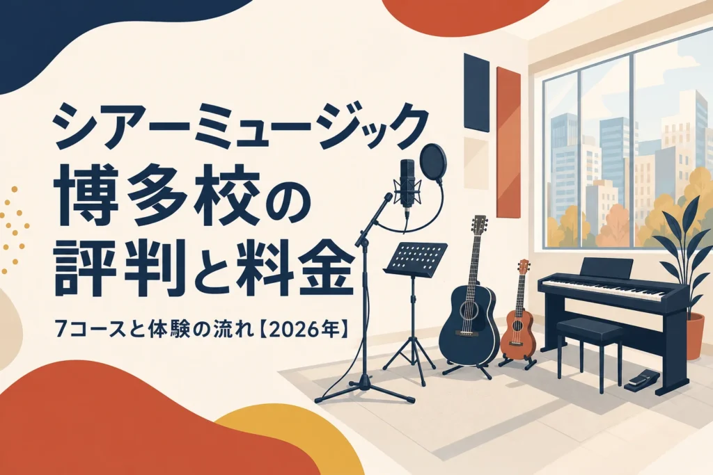 シアーミュージック博多校の評判と料金を解説する記事のアイキャッチ