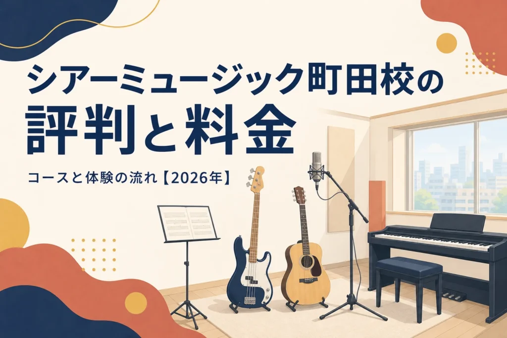 シアーミュージック町田校の評判と料金を解説する記事のアイキャッチ