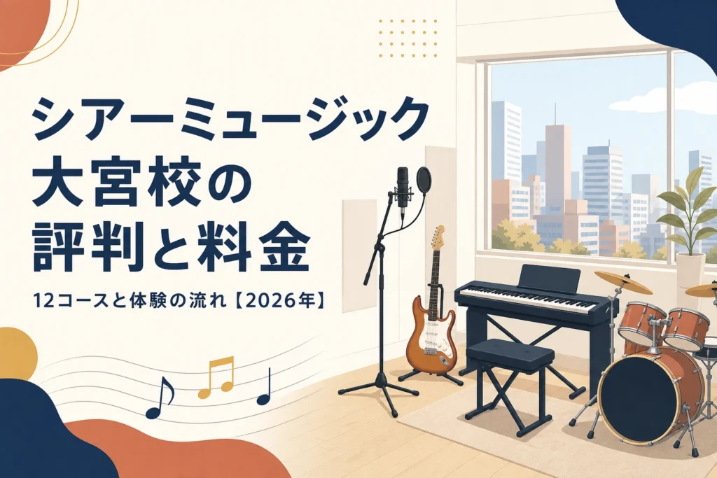 シアーミュージック大宮校の評判と料金を解説する記事のアイキャッチ