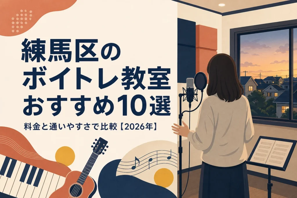 練馬区のボイトレ教室おすすめ10選を料金と通いやすさで比較する記事のアイキャッチ