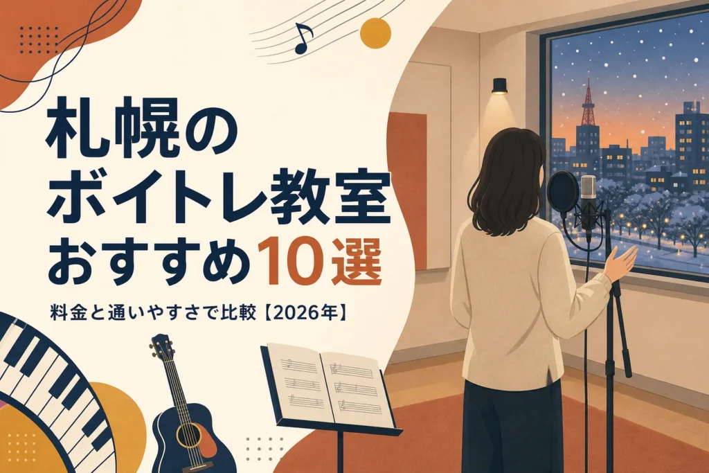 札幌のボイトレ教室おすすめ10選を料金と通いやすさで比較する記事のアイキャッチ